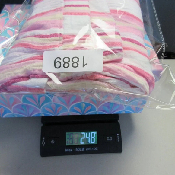 Habitat Womens Pants XXL Pink Cotton Gauze Pull On Casual Stripe Wide Leg 248 - Picture 14 of 15